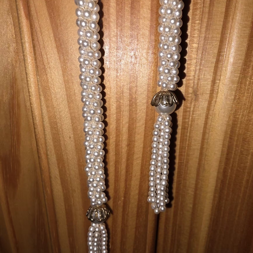 2 Elegant Vintage Long Pearl Beaded Necklace